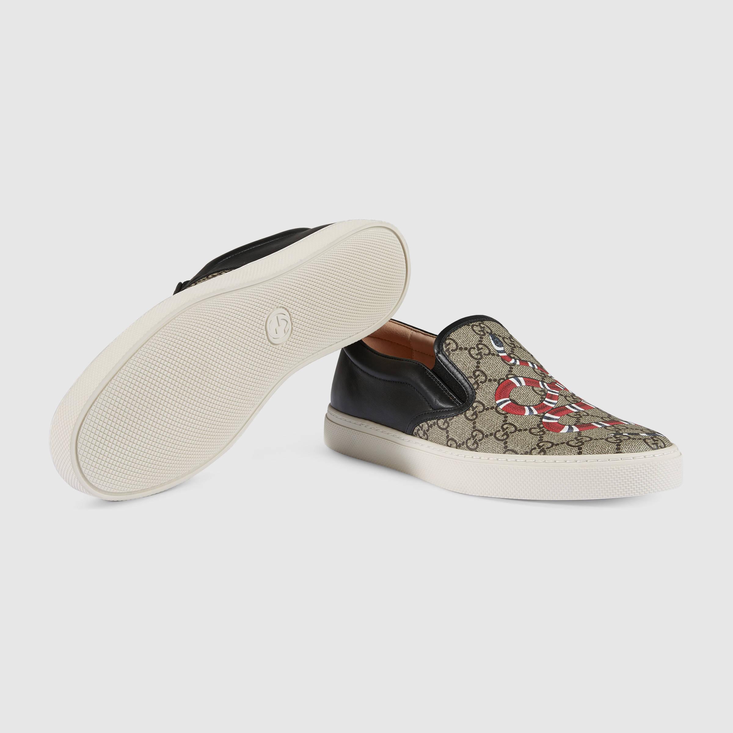 gucci snake slip on sneakers